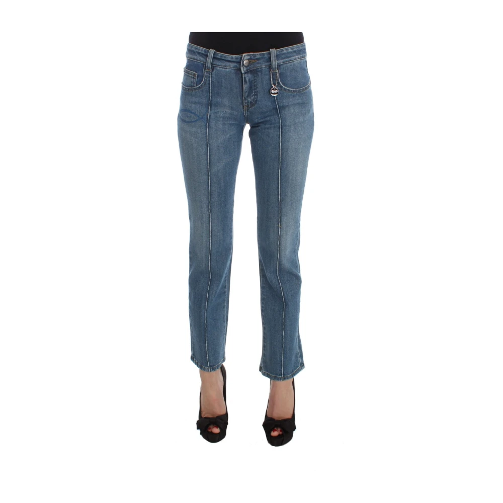Costume National , Slim Fit Jeans, Female, Blue, W26, Cotton Slim Fit Cropped Jeans