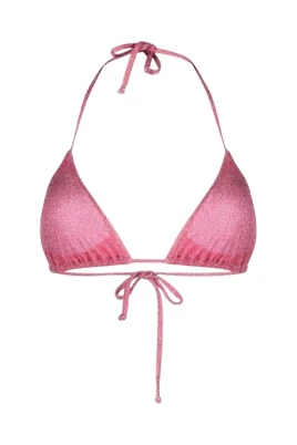 Smiley Lurex Jersey Triangle Bikini Top