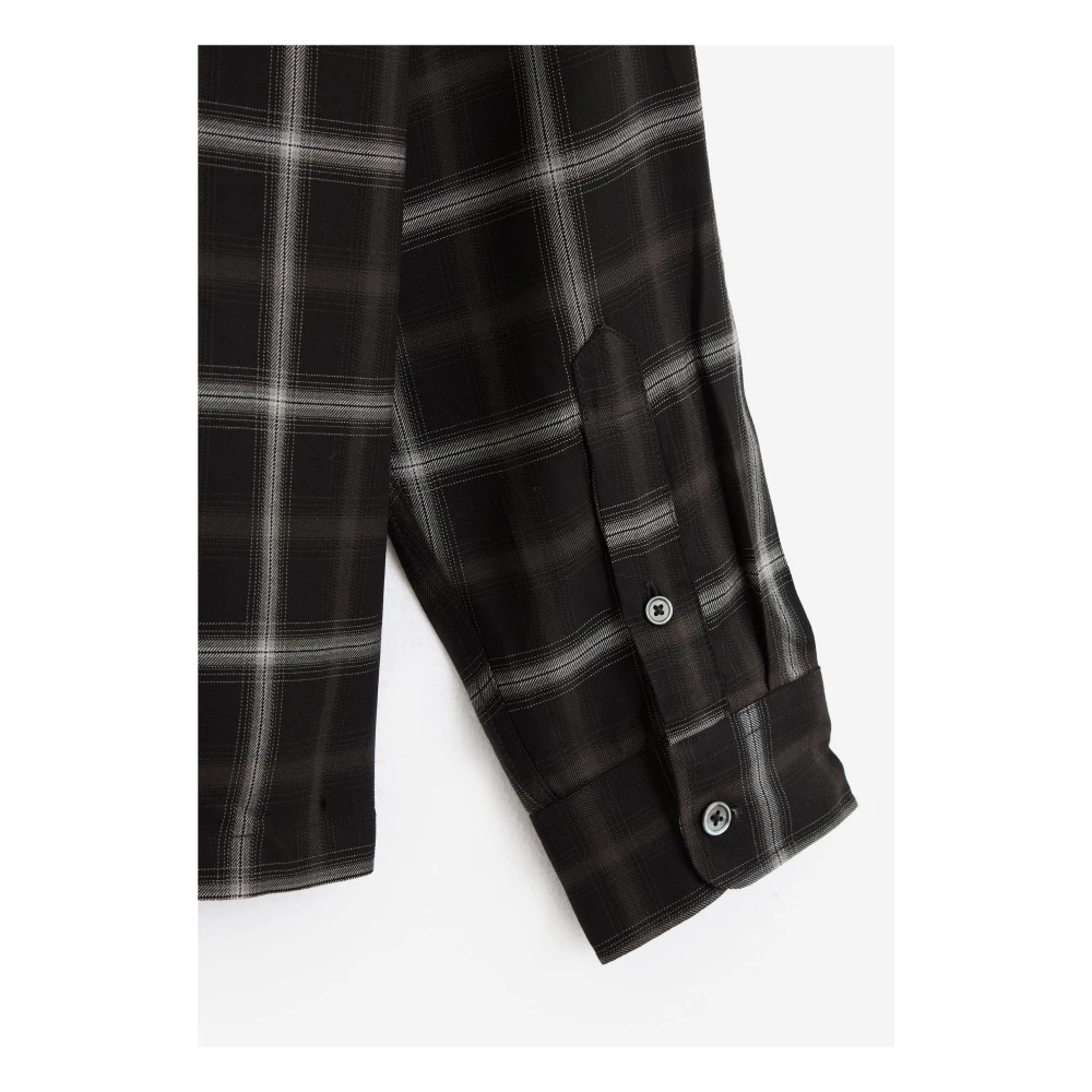 Stüssy Shadow Plaid Rayon Shirt Black Heren