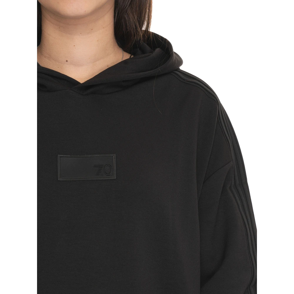 Emporio Armani EA7 Hoodie met Streep en Logo Black Dames