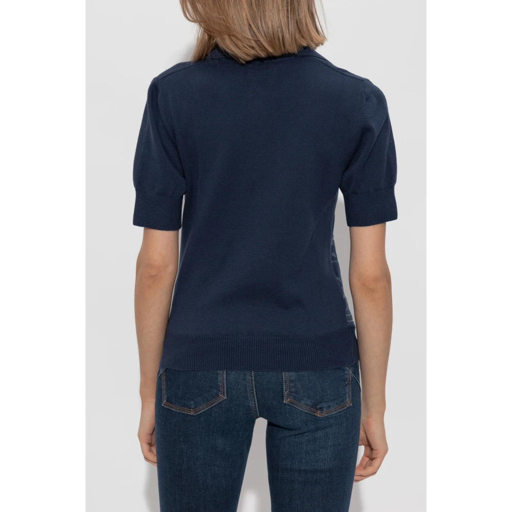 ETRO Polo met decoratief patroon Blue Dames