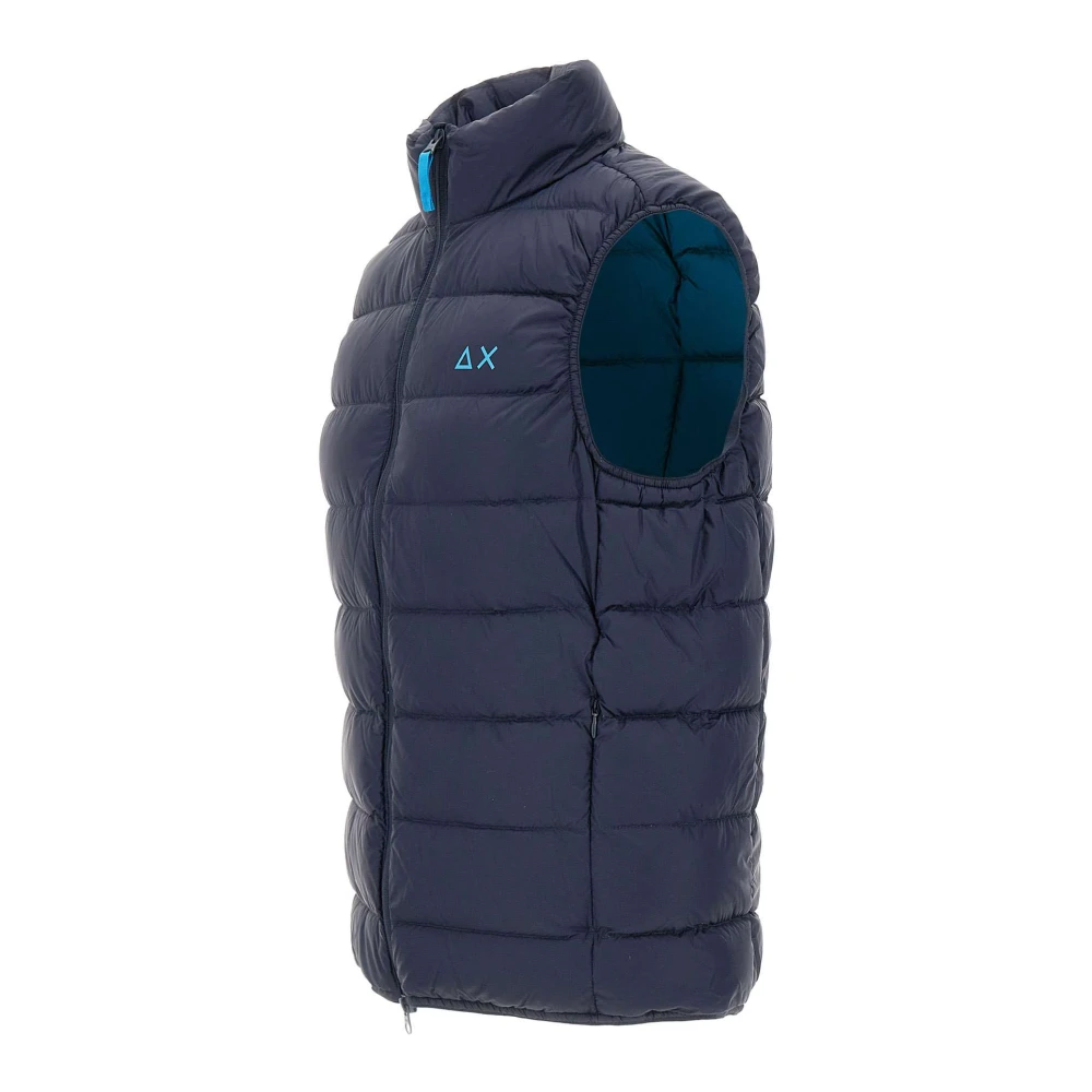 Sun68 Blauwe Donsvest met Logoprint Blue Heren