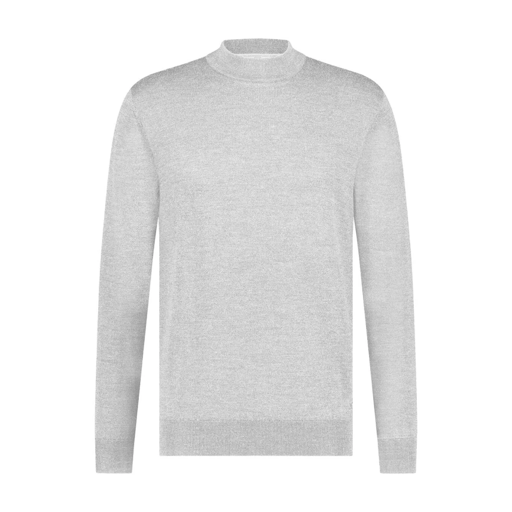 Born With Appetite Bessen Mockneck Pullover Merino Gray Heren