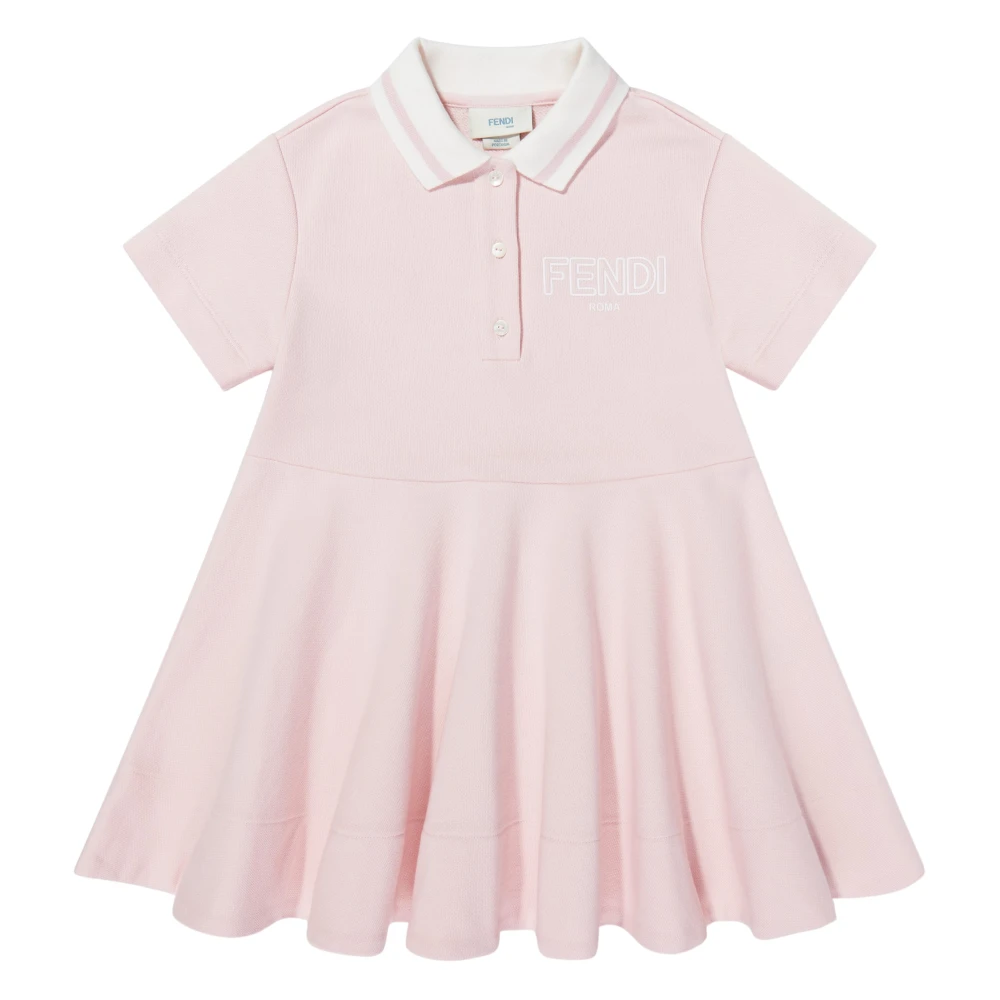 Fendi Girls Pink Dresses, 5 Y, Logo Polo Dress