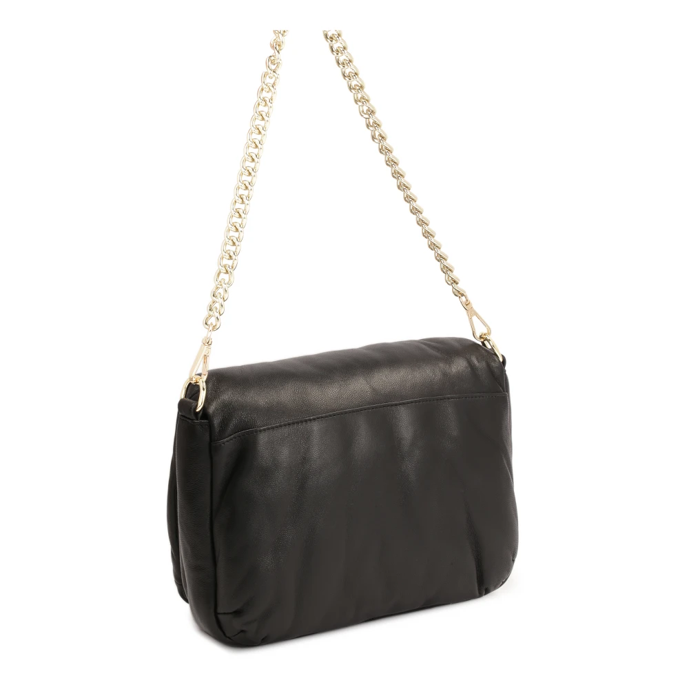 Kazar Zwarte handtas met volumepuff-effect Black Dames