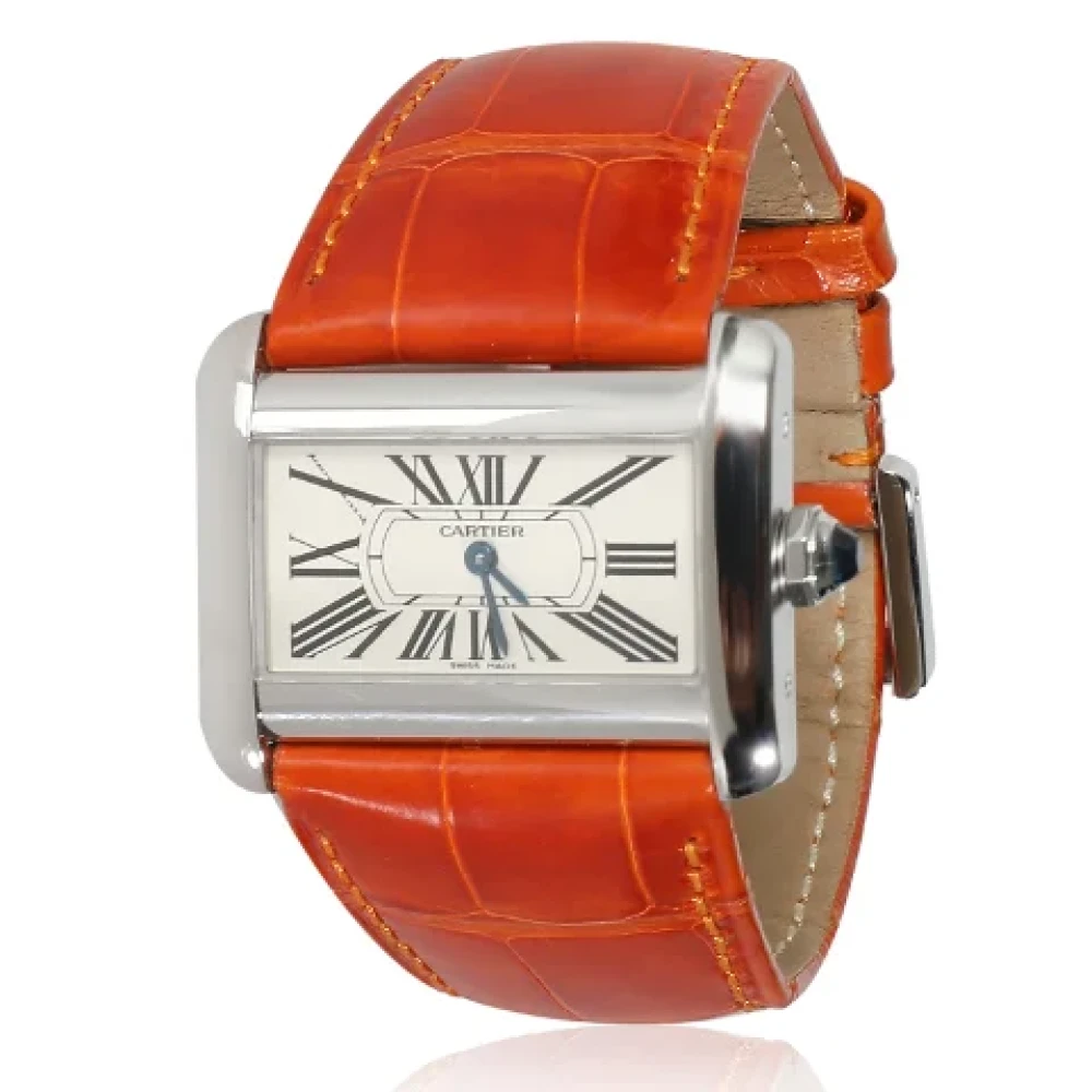 Cartier Vintage Pre-owned Rostfritt stal klockor Orange, Dam