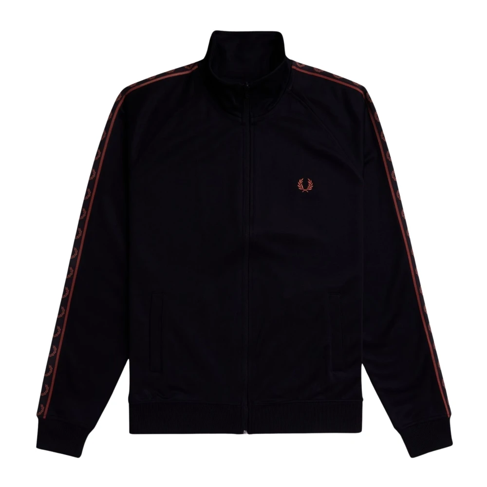 Fred Perry Trainingsjack met Raglanmouwen en Opstaande Kraag Black Heren
