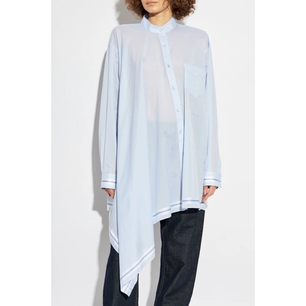 Moschino Asymmetrisch shirt met zak Blue Dames