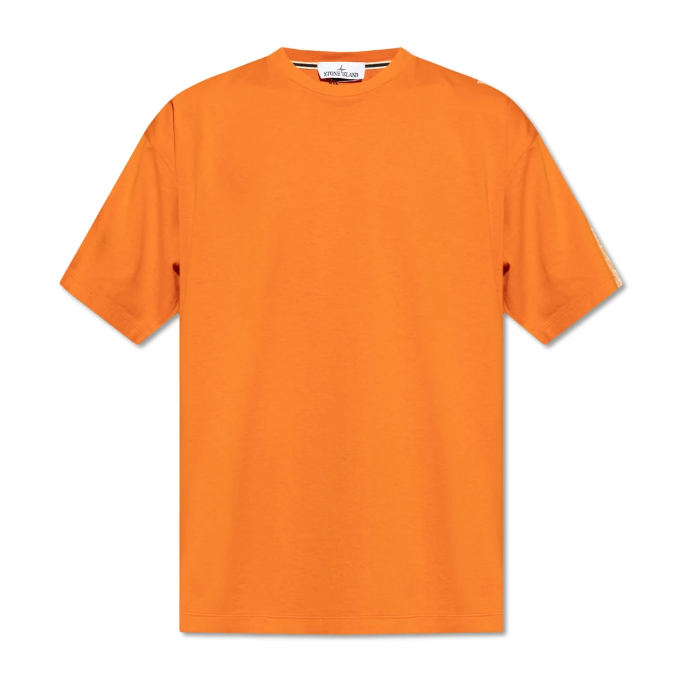 Stone Island T-shirt met logo Orange Heren
