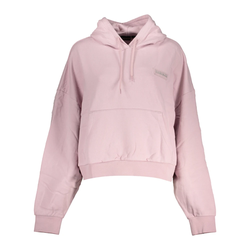 Napapijri Rosa hoodie med logotypapplikation Pink, Dam