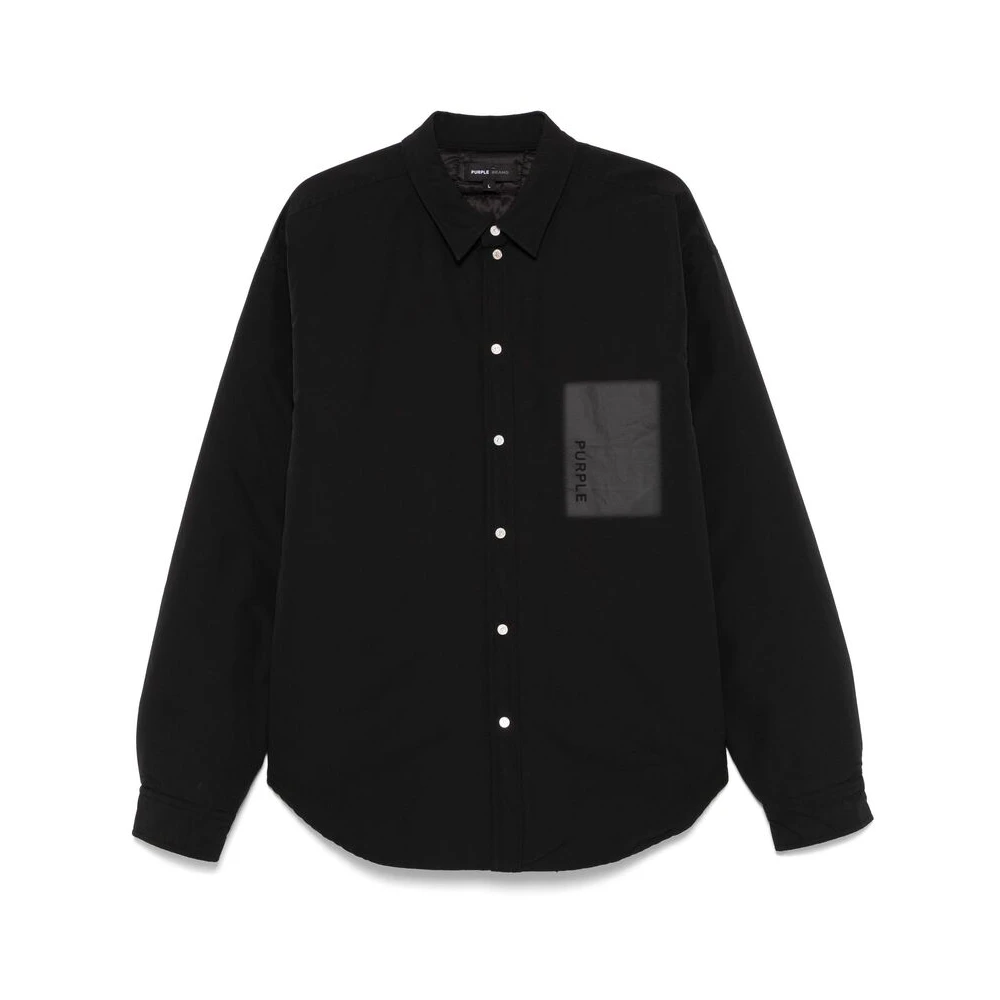 Purple Brand Gewatteerd Zwart Buitenkleding met drukknoopsluiting Black Heren