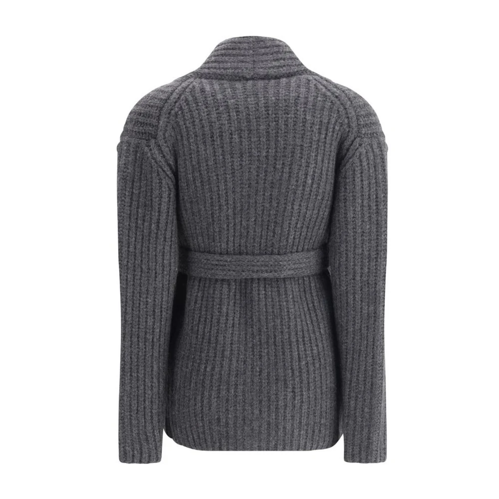 The Row Geribbelde wollen vest met afneembare sjerp Gray Dames