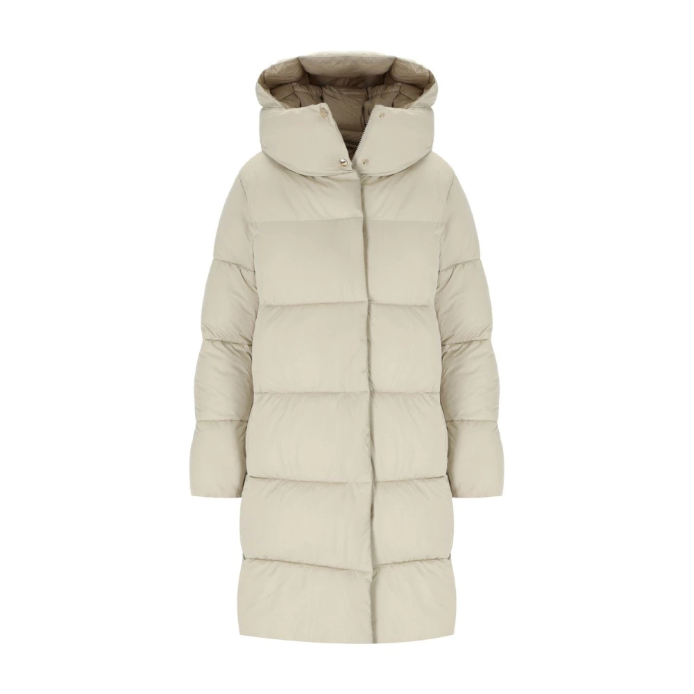 Save The Duck Women's Beige Parkas, S, Hooded Padded Jacket