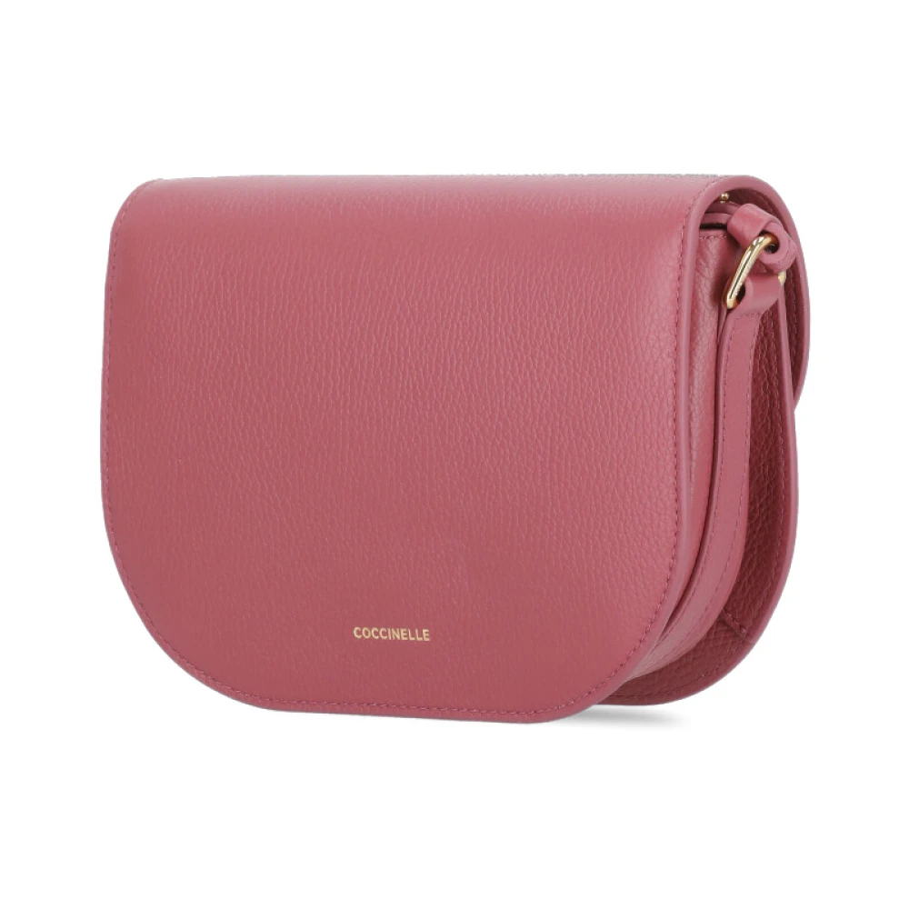 Coccinelle Fuchsia Leren Schoudertas Vrouwen Pink Dames