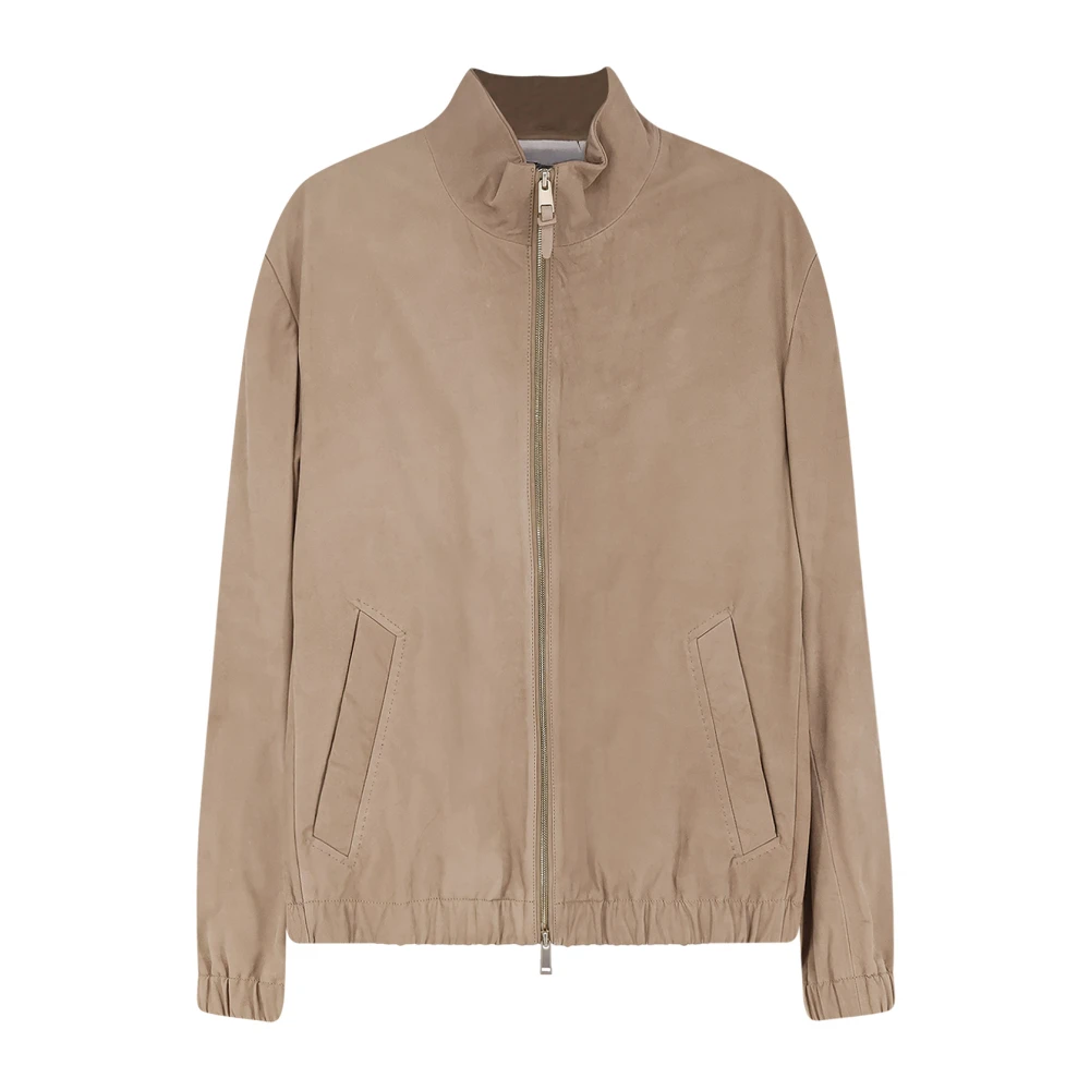 Hugo Men's Beige Suede Bomber Jacket - Bomber Jackets - 2XL - Jackets