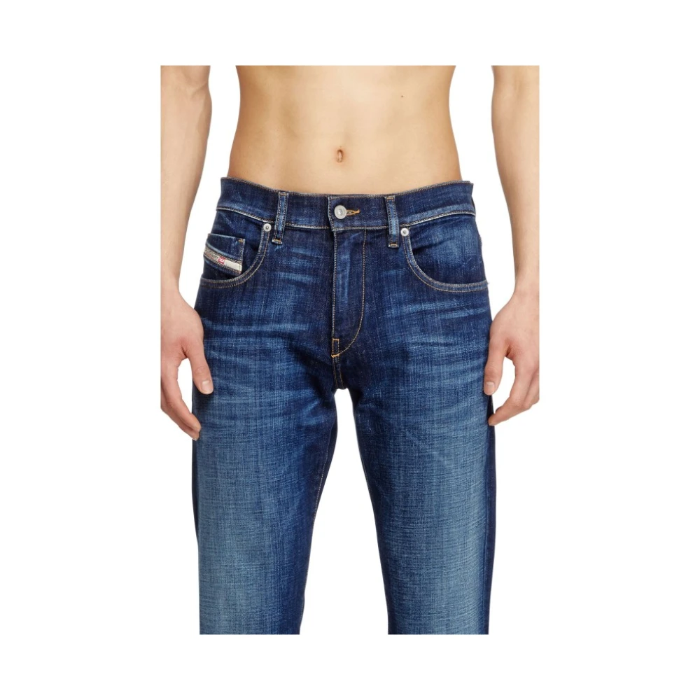 Diesel Regular Fit Stretch Katoen Jeans Blue Heren