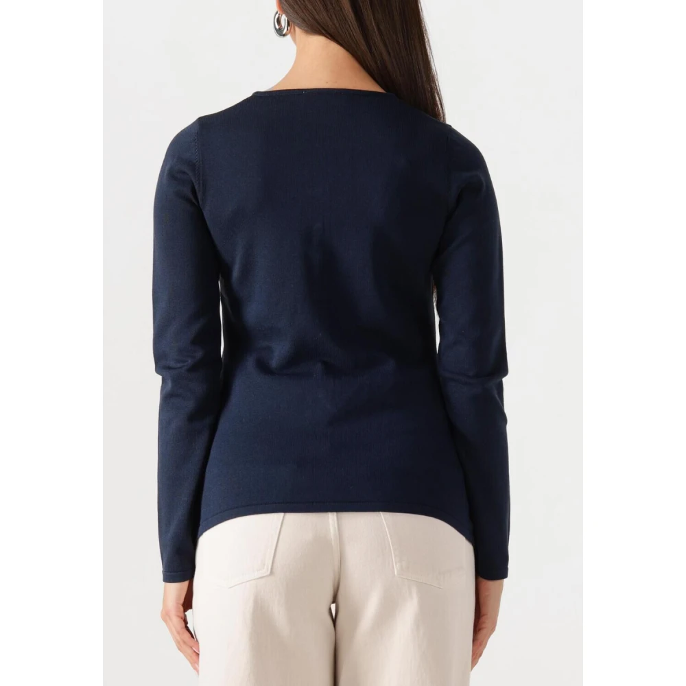 NEO NOIR Veelzijdige Teller Knit Blouse Blue Dames