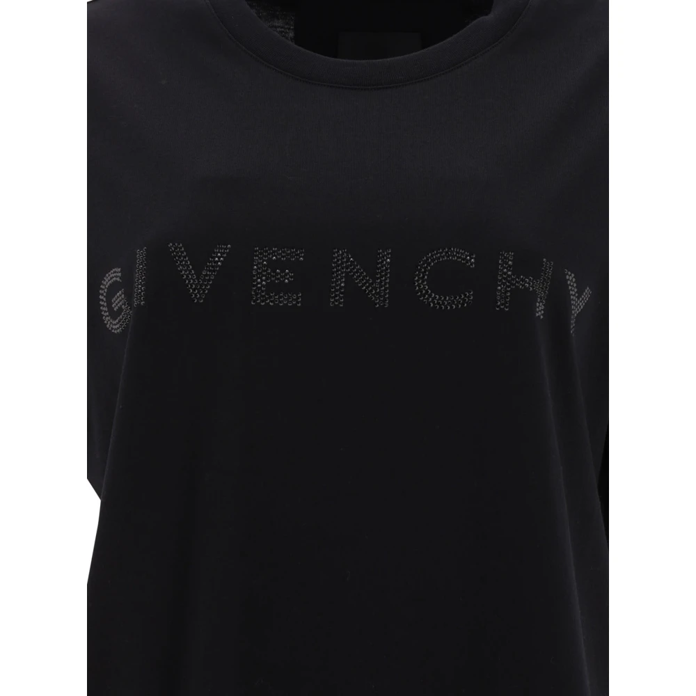 Givenchy Katoenen T-Shirt met Rhinestones Black Dames