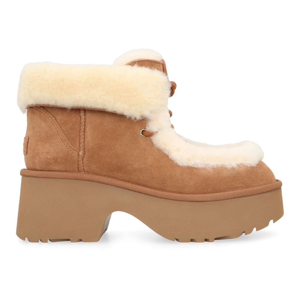 Ugg Women's Beige Classic Esmee Lace Up - Winter Boots - 5 Uk - Shoes