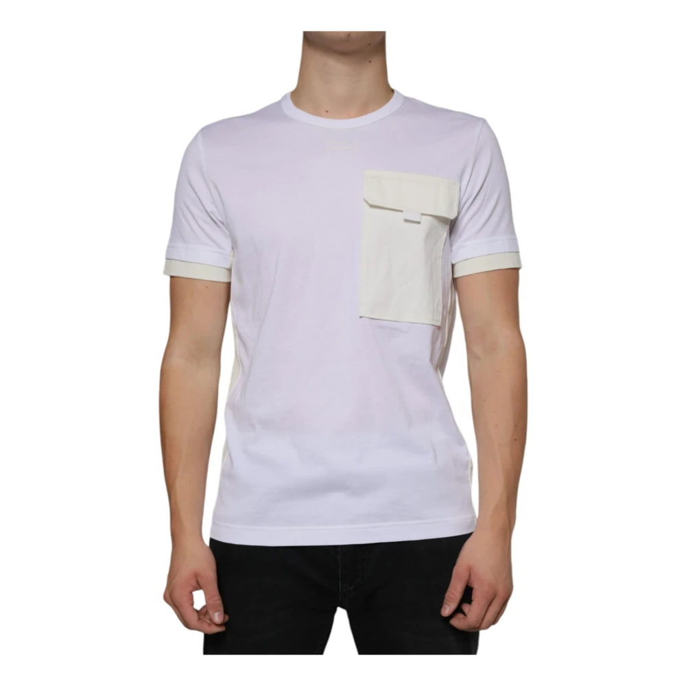 Dolce & Gabbana Men's White T-Shirts, M, Cotton Crew Neck T-Shirt