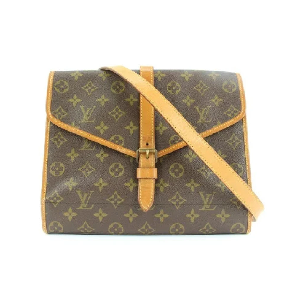 Louis Vuitton Vintage Canvas LV Väskor, Begagnade, Tillverkade i Frankrike Brown, Dam