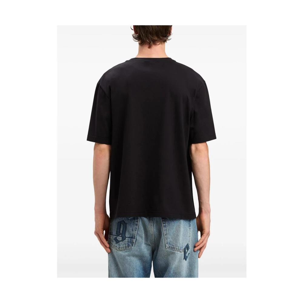 Palm Angels Zwart Grafisch Print Crew Neck T-shirt Black Heren
