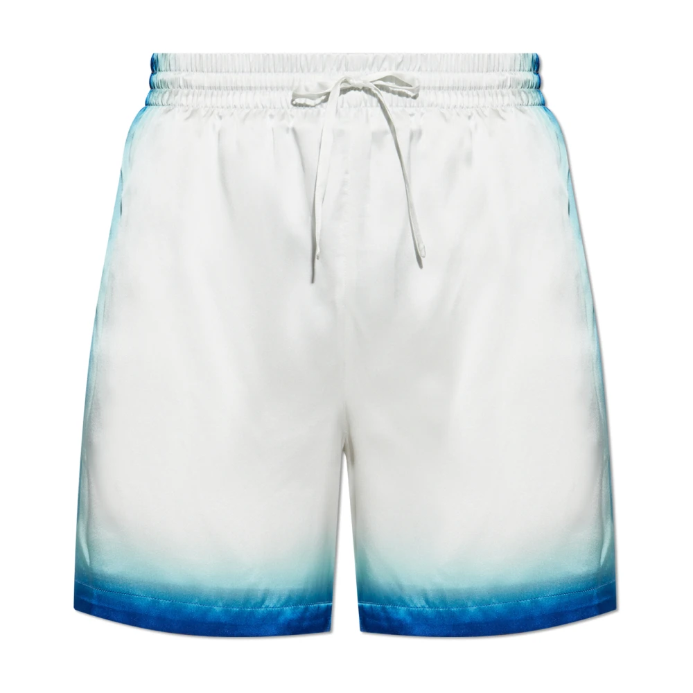 Casablanca Men's White Silk Shorts