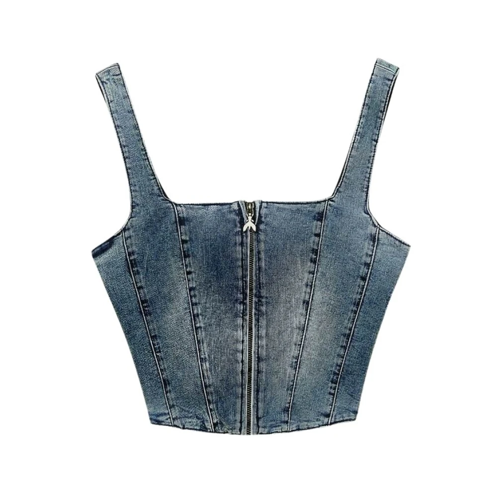 PATRIZIA PEPE Vintage Wash Overhemd Ca25 Blue Dames