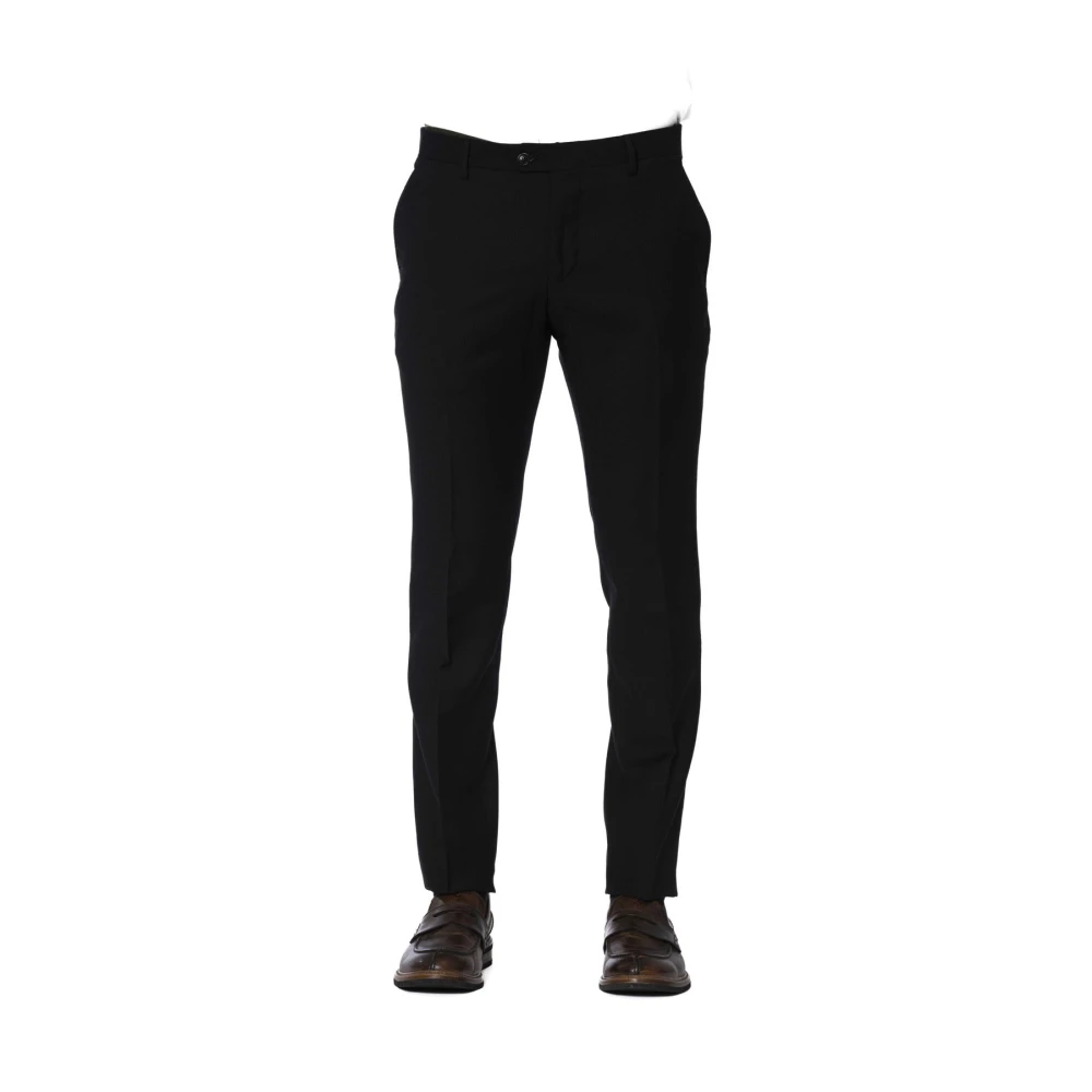 Trussardi Stijlvolle Broek met Knoop en Rits Black Heren