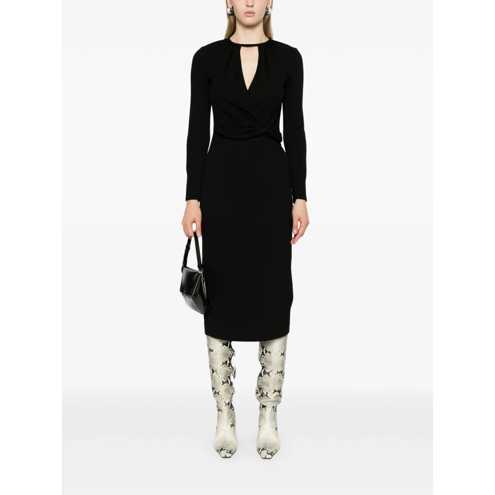Giorgio Armani Elegante Uc99 Jurk Black Dames