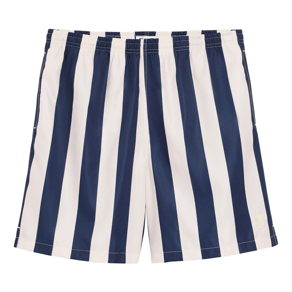 Ami Paris Mannelijk Blauw Long Stripes Swimsuit