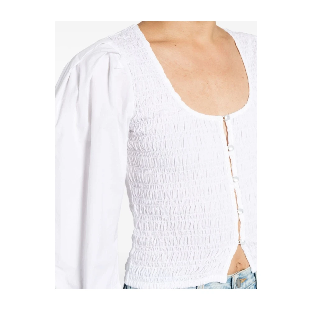 Ganni Stijlvolle Shirt Camicia 151 White Dames