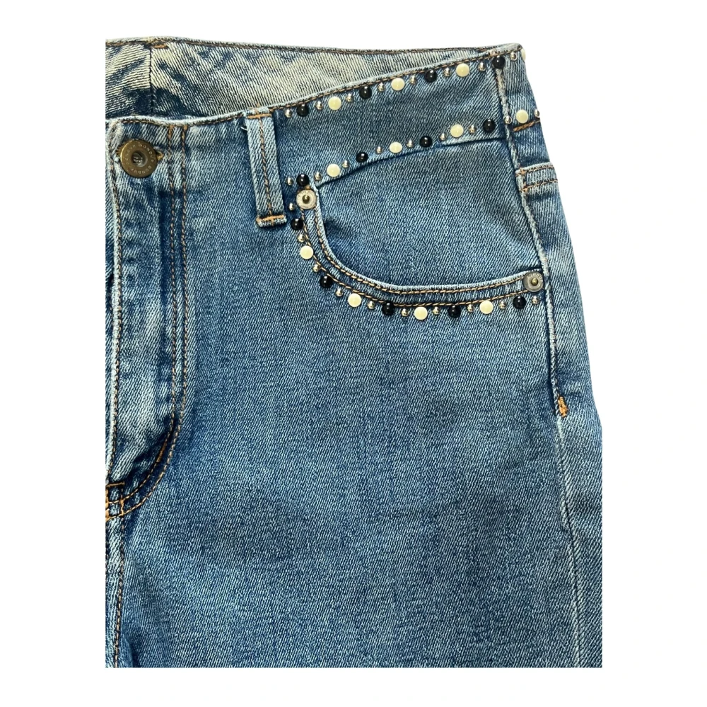 Dondup Stijlvolle Jeans met Studs Blue Dames