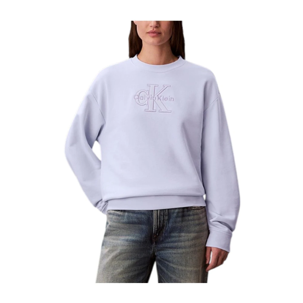 Calvin Klein Women's Purple Sweatshirts, Xs, Relaxed Crew Sweatshirt