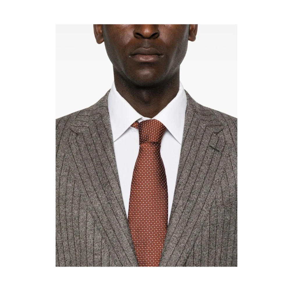 Caruso Pinstripe Herringbone Blazer en Broek Set Gray Heren