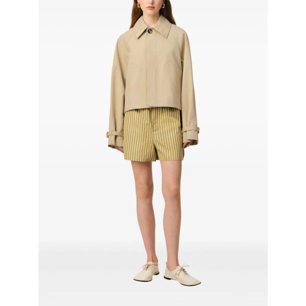 Ami Paris Beige Jas met Gouden Details Beige Dames