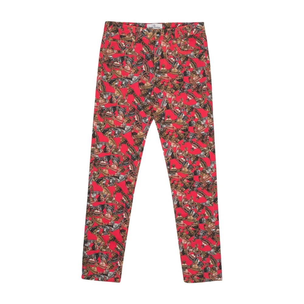 Vivienne Westwood Rode Orb Logo Print Broek Multicolor Heren