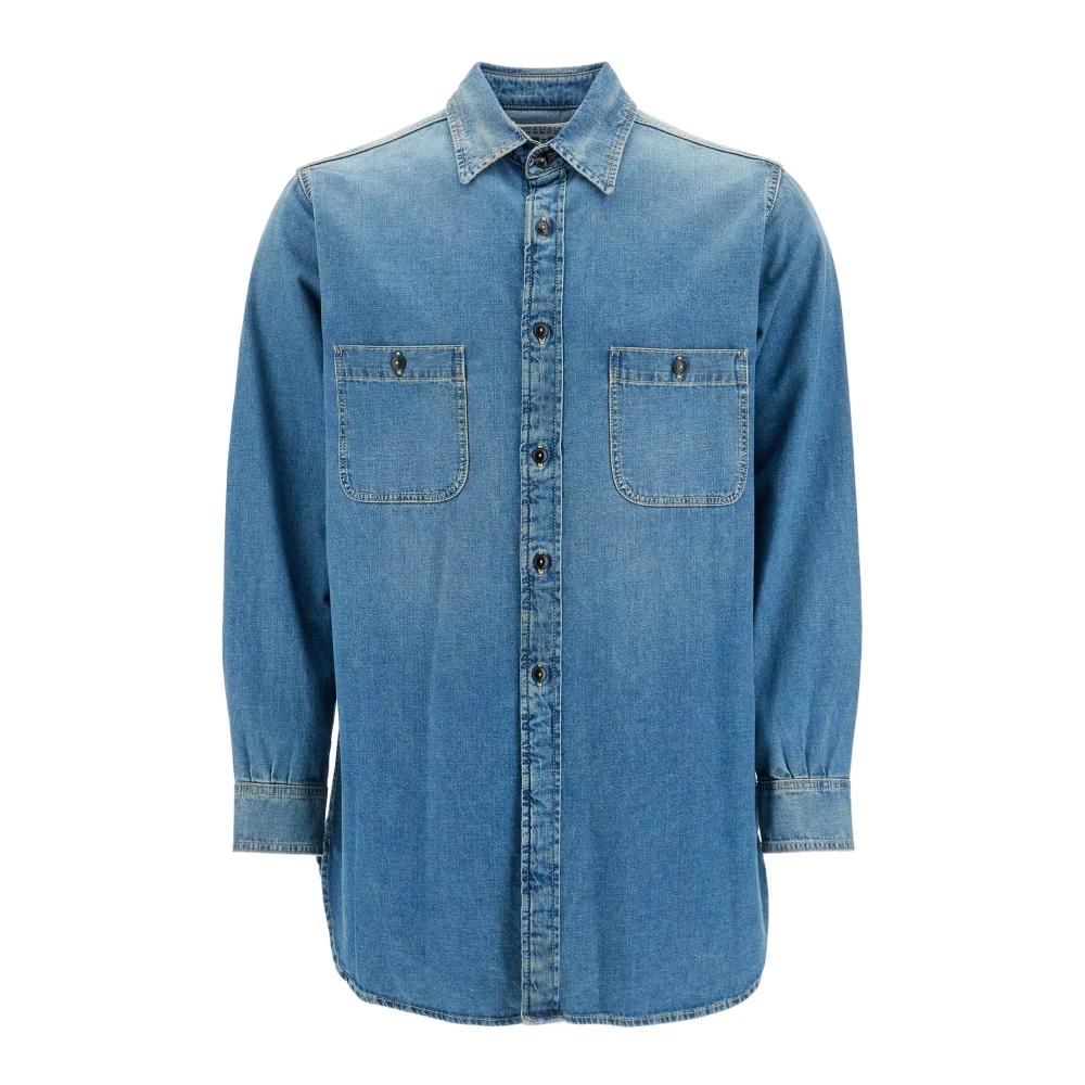 Maison Margiela Lichtgewicht denim overhemd Blue Heren