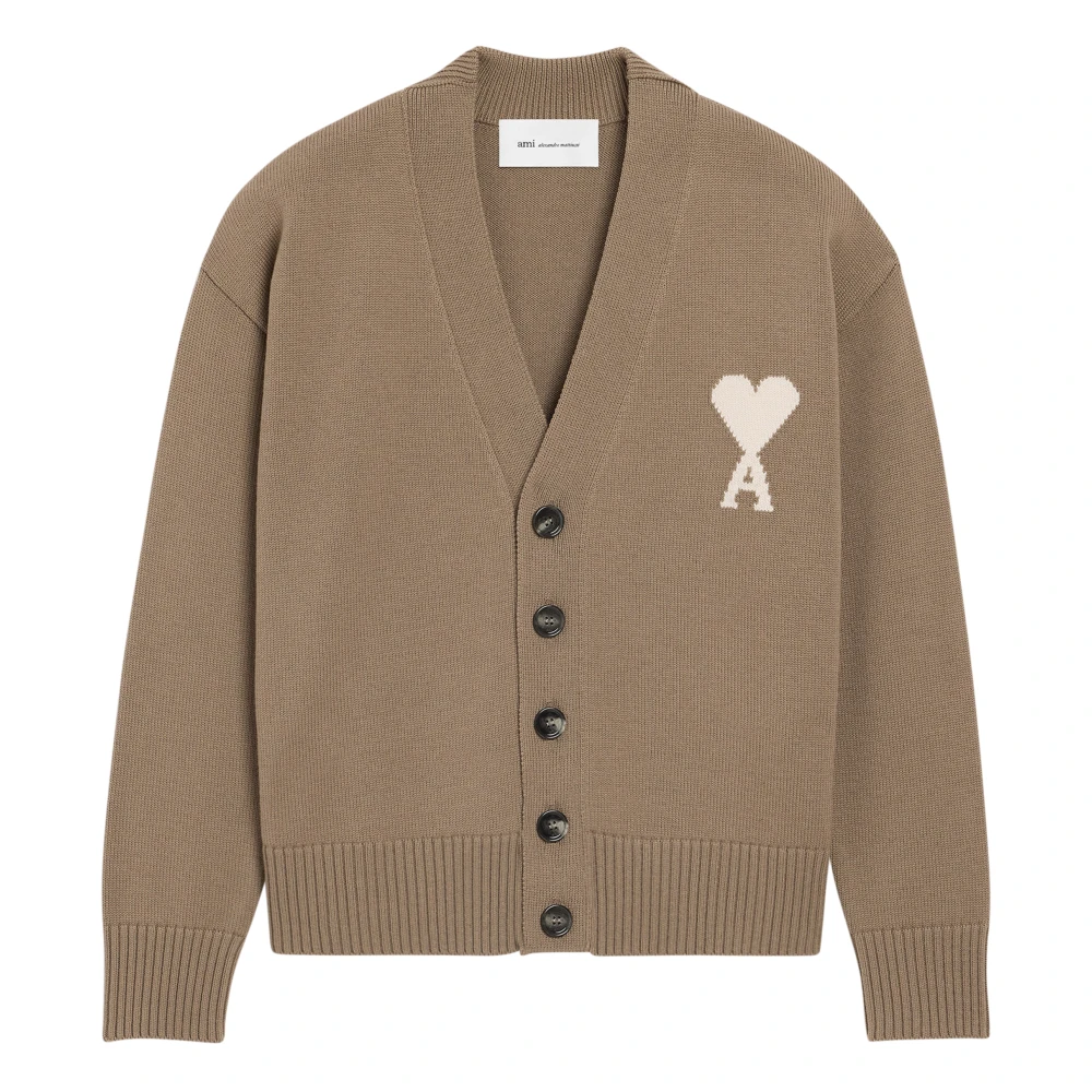 Ami Paris Women's Beige Quota Cardigan