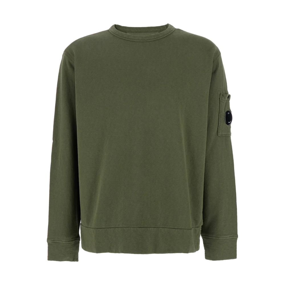 C.P. Company Groene Crewneck Sweatshirt met Lens Motief Green Heren