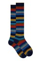 chaussettes-longues-en-coton-bleu-pour-femmes-a-rayures-multicolores