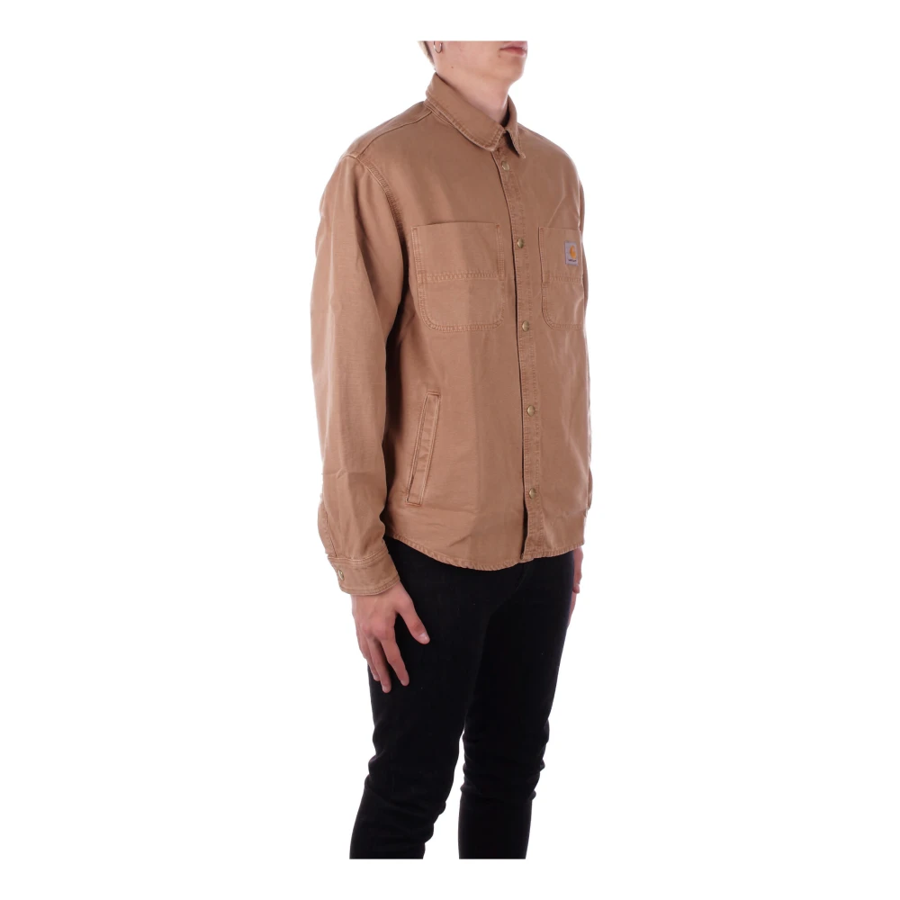 Carhartt WIP Logo Zijkant Shirt met Zakken Brown Heren