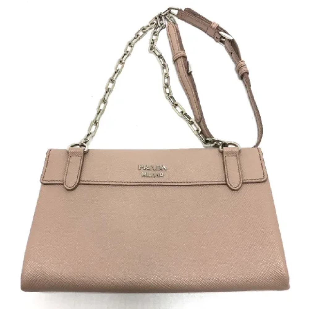 Prada Vintage Pre-owned Leather prada-bags Beige Dames