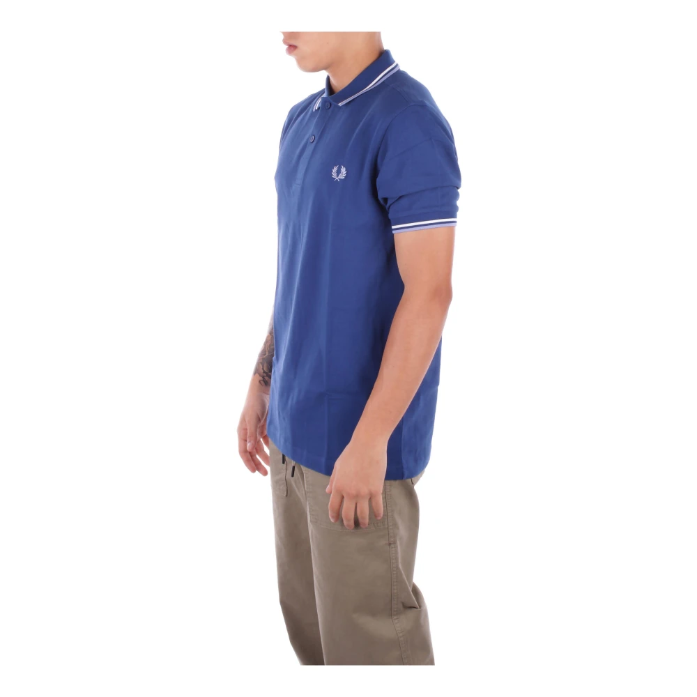 Fred Perry Logo Zijknoop Polo Shirt Blue Heren