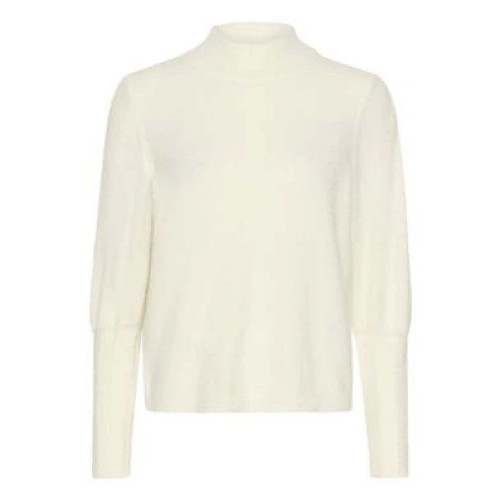 Kaffe Gebreide Trui met Wollen Mix Beige Dames