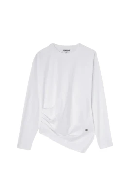 Asymmetrisk stickad t-shirt med drapering