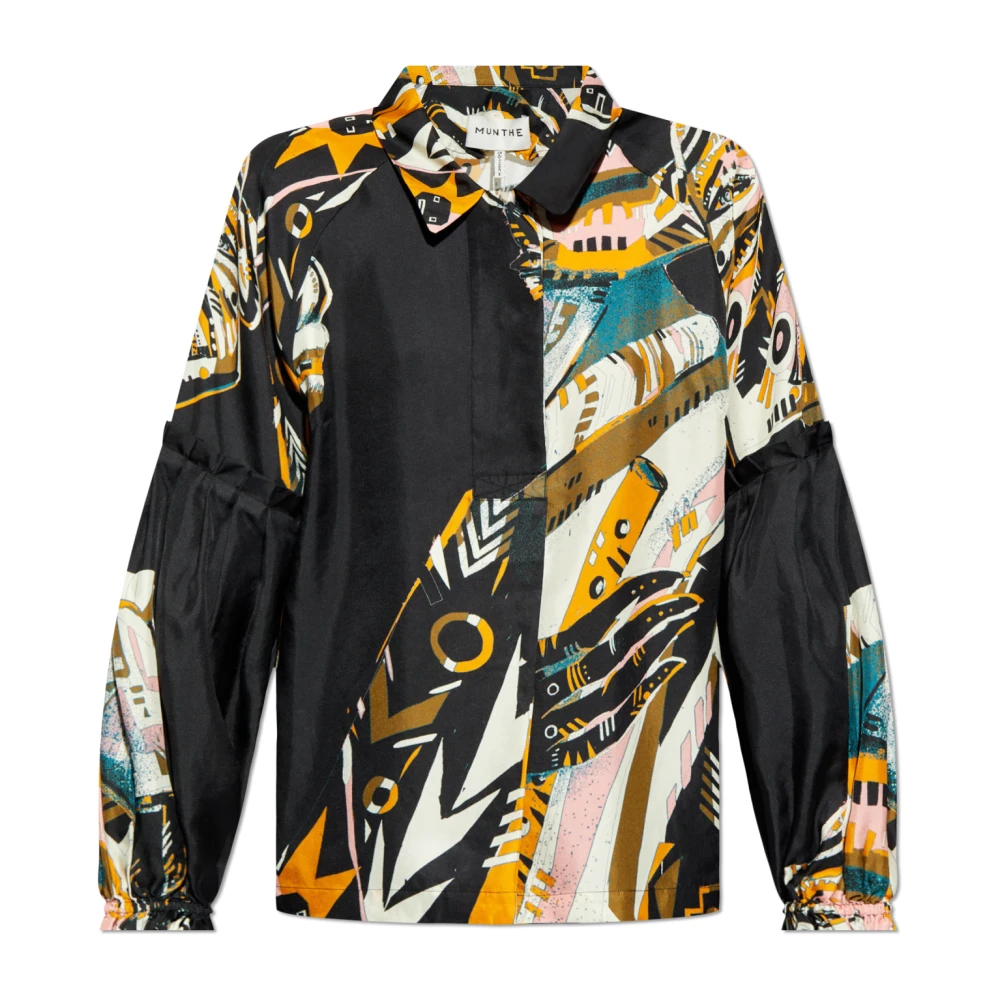 Munthe Zijden top met print Multicolor Dames