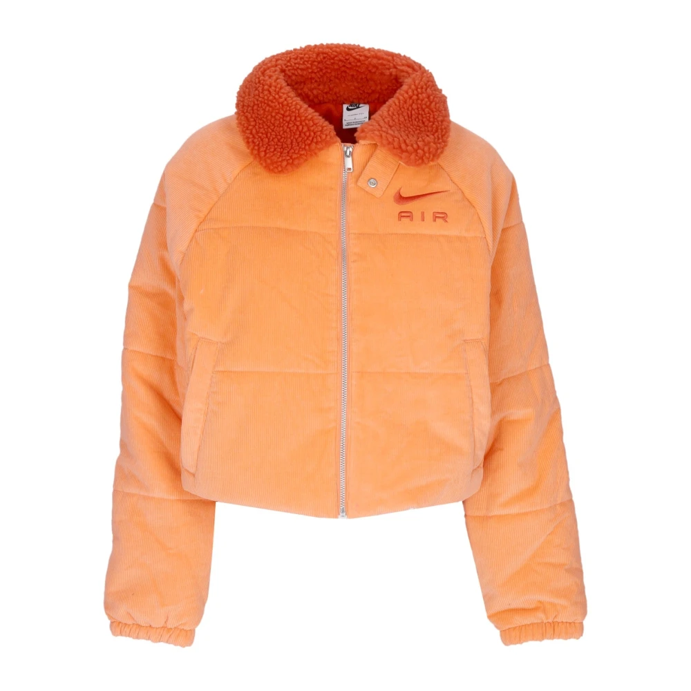 Nike Ribfluwelen Winterjas Oranje Orange Dames