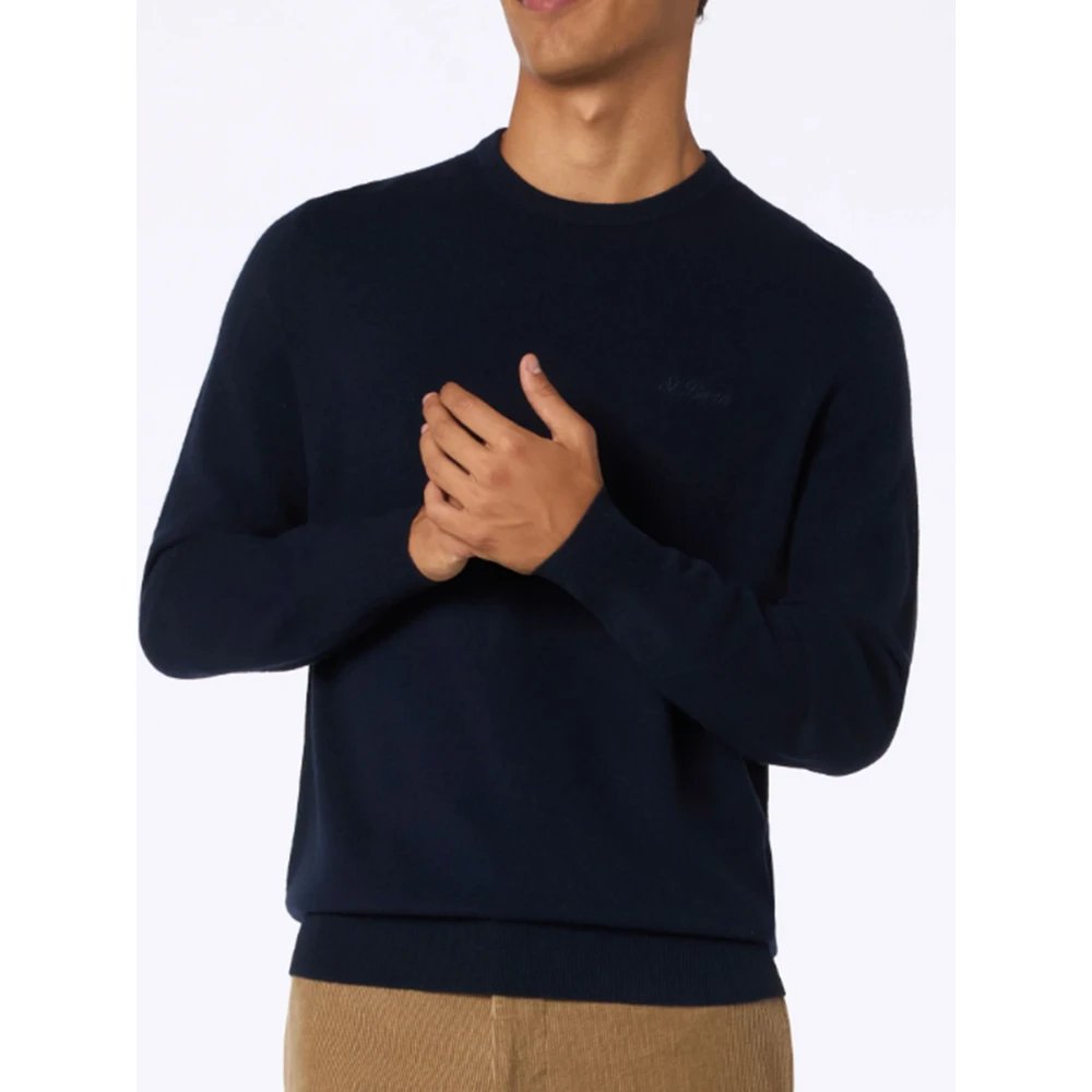 MC2 Saint Barth Regent Blend Gebreide Trui in Blauw Marine Blue Heren