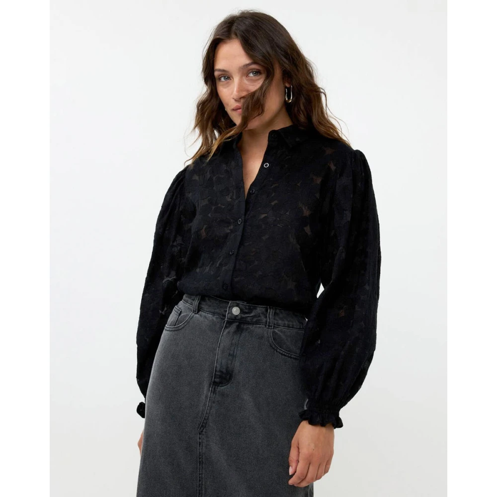 Ydence Birdie Lange Mouw Blouse Black Dames